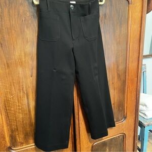 Maeve Colette Knit Cropped Wide Leg Pants in Black S28